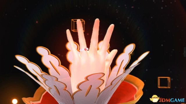 冷冽的眼神随闪烁着三色虹光的剑锋相齐