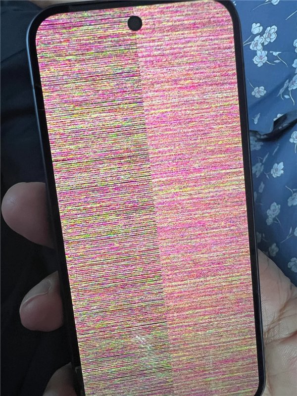 该用户打开App时手机出现花屏